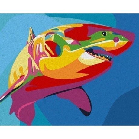 Раскраска по номерам "Радужная акула"
