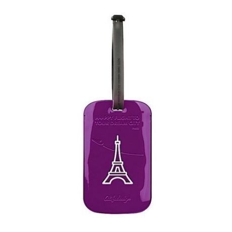 Бирка для багажа "Paris", фиолетовая