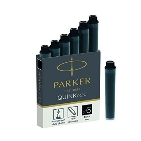 Картриджи-мини с чернилами "Quink" для перьевой ручки черные