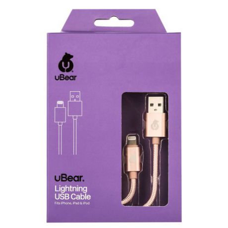 Кабель uBear DC01RG01-I5 Lightning, розовое золото