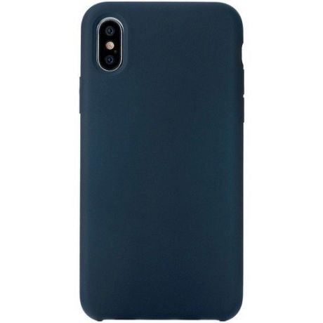 Чехол защитный силиконовый для iPhone Х софт-тач, темно синий