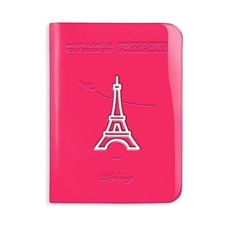 Обложка для паспорта "Paris", розовая