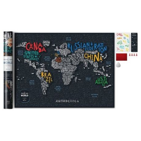 Скретч-карта мира Travel Map "Letters World"