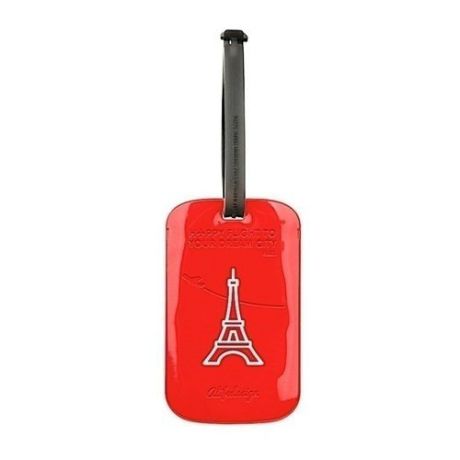 Бирка для багажа "Paris", красная