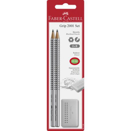 Набор в блистере: 2 карандаша "Grip 2001" + ластик "Grip Edge"