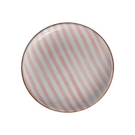 Тарелка "Страйп" без полей, 15 см, розовая