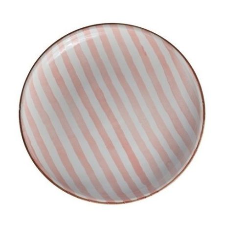 Тарелка "Страйп" без полей, 21 см, розовая
