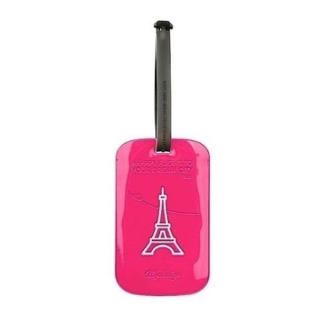 Бирка для багажа "Paris", розовая