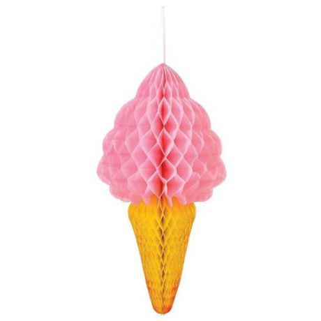 Бумажное украшение "Strawberry ice cream honeycomb"