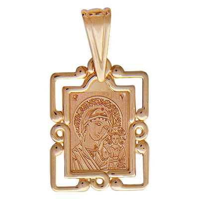 Подвеска-иконка "Казанская Богородица" из красного золота