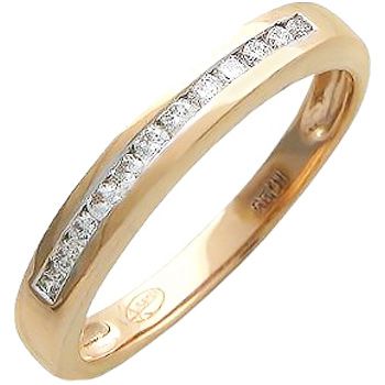 Кольцо с 12 бриллиантами из красного золота