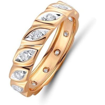 Кольцо с 13 бриллиантами из красного золота