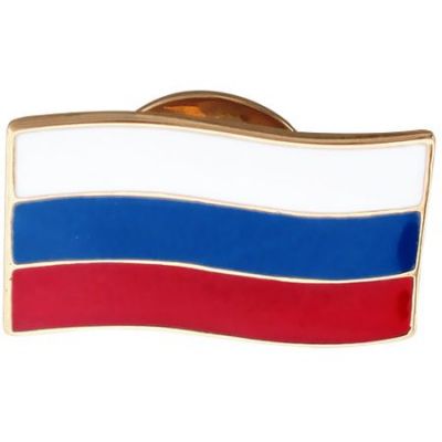 Булавка Флаг России из красного золота