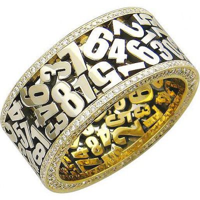 Кольцо с 142 бриллиантами из комбинированного золота 750 пробы