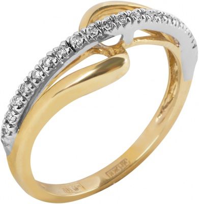 Кольцо с 21 бриллиантом из жёлтого золота