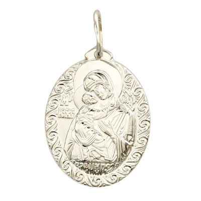 Подвеска-иконка "Богородица Троеручица" из серебра