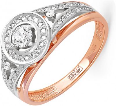 Кольцо с 37 бриллиантами из красного золота