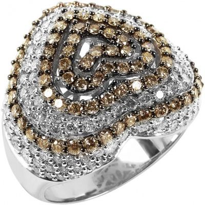 Кольцо с 197 бриллиантами из белого золота