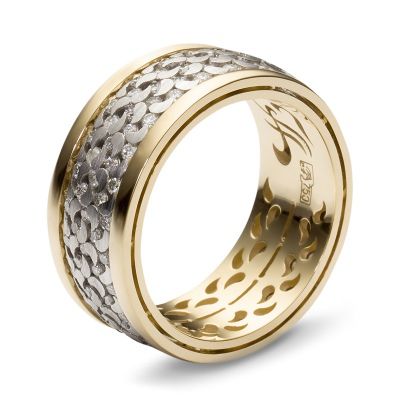 Кольцо с 125 бриллиантами из комбинированного золота 750 пробы