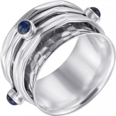 Кольцо с лазуритами из серебра