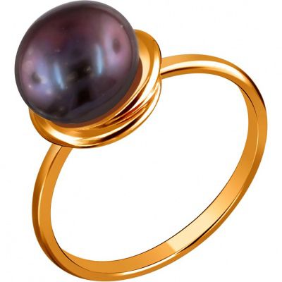Кольцо с 1 жемчугом из жёлтого золота