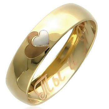 Обручальное кольцо Сердечки из желтого золота