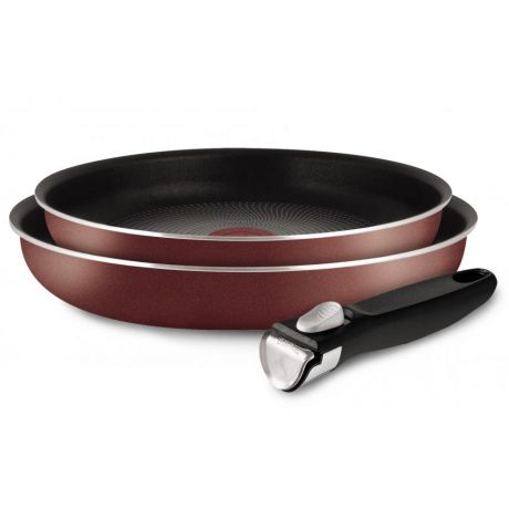 Набор посуды Tefal Ingenio PTFE Red 3, сковороды 22/26 см, съемная ручка 04154810
