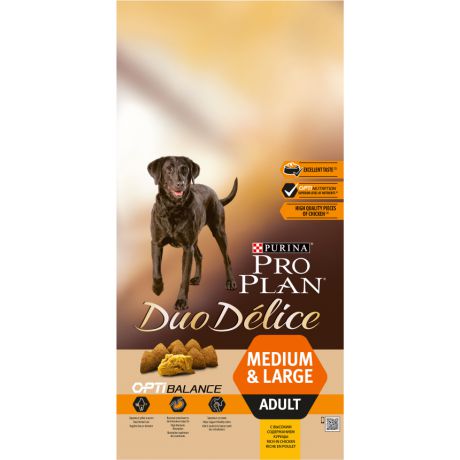 Сухой корм Purina Pro Plan DUO DÉLICE для взрослых собак с курицей и рисом, Пакет, 10 кг 12340482
