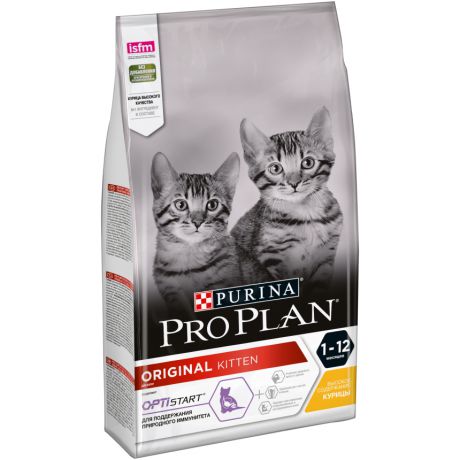 Сухой корм Purina Pro Plan для котят от 1 до 12 месяцев с курицей, пакет, 1.5 кг 12369477