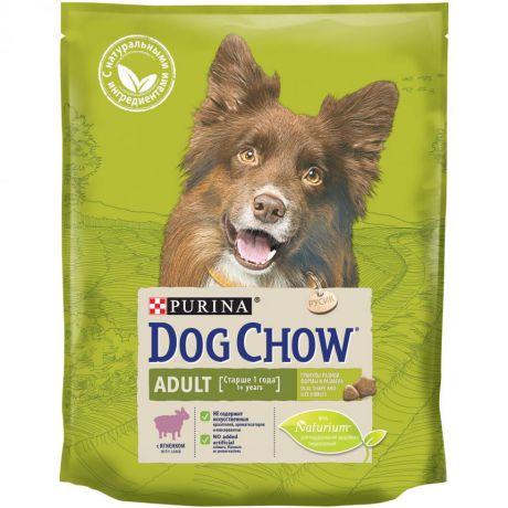 Сухой корм Purina Dog Chow Adult для взрослых собак, ягнёнок, пакет, 800 г 12379169