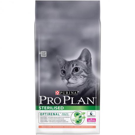 Сухой корм Purina Pro Plan для стерилизованных кошек и кастрированных котов, лосось, пакет, 10 кг 12171890