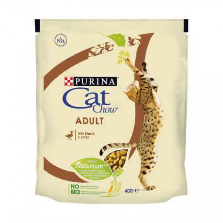 Сухой корм для взрослых кошек Purina Cat Chow, утка, пакет, 400 г 12292070