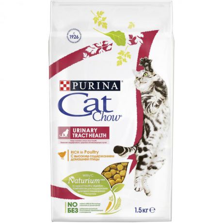 Сухой корм для кошек Purina Cat Chow для поддержания здоровья мочевыводящих путей, домашняя птица, пакет, 1,5 кг 12123731