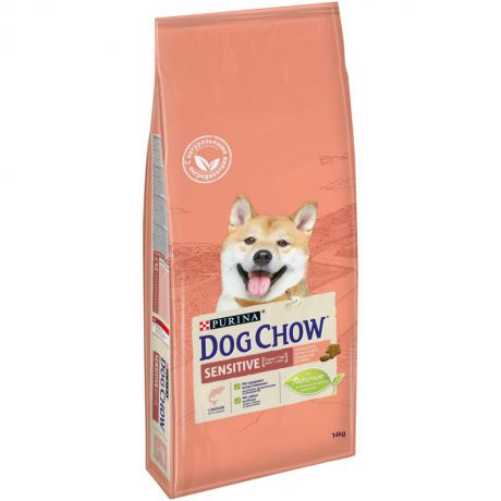 Сухой корм Purina Dog Chow Sensitive для взрослых собак с чувствительным пищеварением, лосось, пакет, 14 кг 12364496