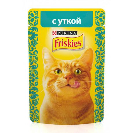 Консервы для кошек Purina Friskies, утка, пауч, 85 г 12261815