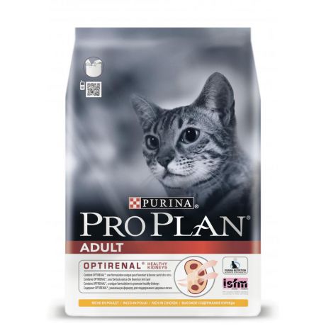Сухой корм для взрослых кошек Purina Pro Plan Adult, курица, пакет, 1,5 кг 12369534