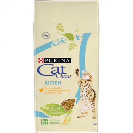 Сухой корм для котят Purina Cat Chow, домашняя птица, пакет, 15 кг 12118695