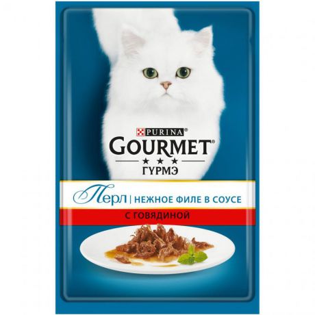 Консервы для кошек Purina Gourmet Perle, говядина, пауч, 85 г 12215233