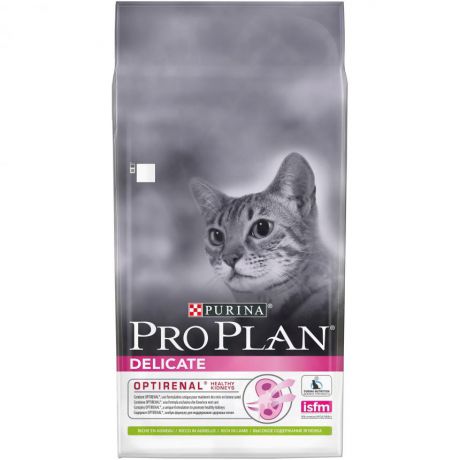 Сухой корм Purina Pro Plan Delicate для кошек с чувствительным пищеварением, ягненок, пакет, 10 кг 12322753