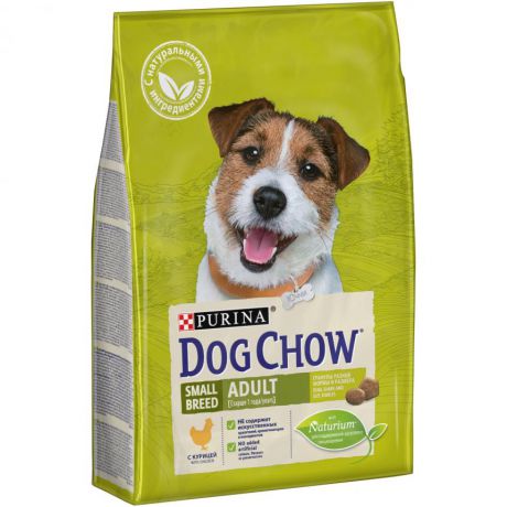 Сухой корм Purina Dog Chow для взрослых собак мелких пород, курица, пакет, 2,5 кг 12364866
