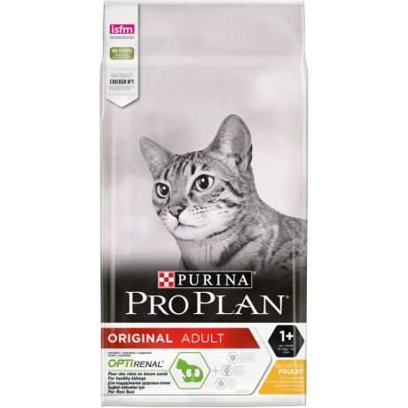 Сухой корм для взрослых кошек Purina Pro Plan Adult, курица, пакет, 10 кг 12369713