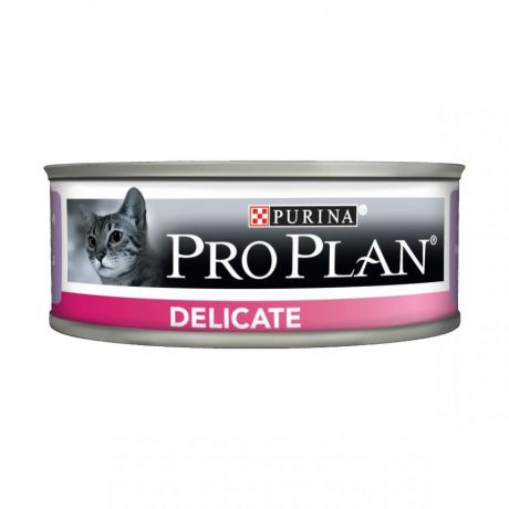 Консервы Purina Pro Plan Delicate для кошек с чувствительным пищеварением, индейка, банка, 85 г 12381814
