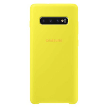 Чехол (клип-кейс) SAMSUNG Silicone Cover, для Samsung Galaxy S10+, желтый [ef-pg975tyegru]