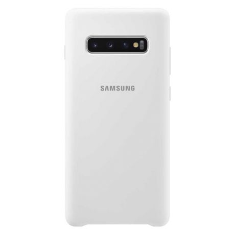 Чехол (клип-кейс) SAMSUNG Silicone Cover, для Samsung Galaxy S10+, белый [ef-pg975twegru]