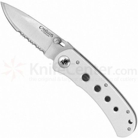 Нож складной со сменным лезвием клинка Camillus TigerSharp®, Titanium Bonded® 420J2 Steel, Silver Aluminium Handle 6.4 см.