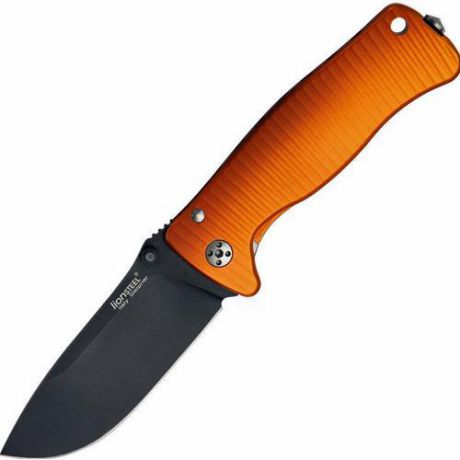 Нож складной SR-2 Mini, Solid® Orange Anodized Aluminum Handle, Black MilSpec Finish Sleipner Stainless Steel