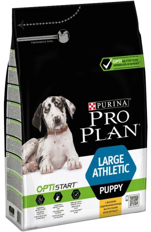 Сухой корм Purina Pro Plan Large Athletic Puppy для щенков крупных пород атлетического телосложения, курица+рис, 12кг
