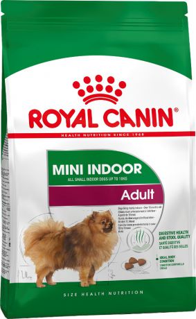 Сухой корм Royal Canin Mini Indoor Life Adult для взрослых собак малых пород от 1 до 10 кг, 3 кг
