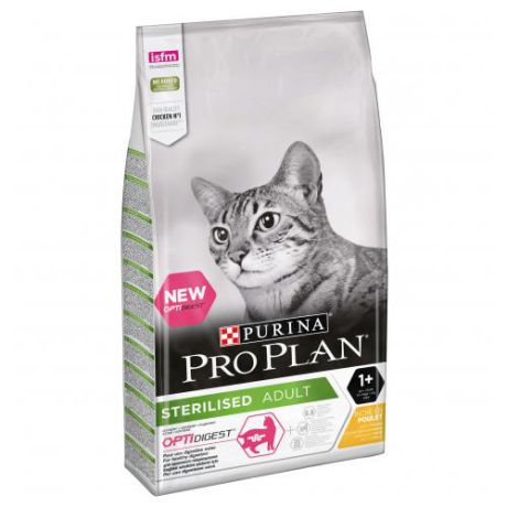 Purina Pro Plan Sterilised сухой корм с курицей для кастрированных котов и стерилизованных кошек