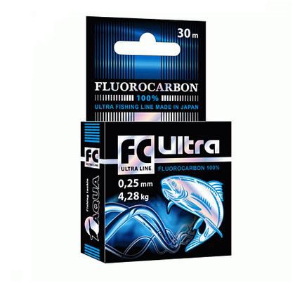 Леска Aqua FC Ultra Fluorocarbon 100% 0,25mm 30m